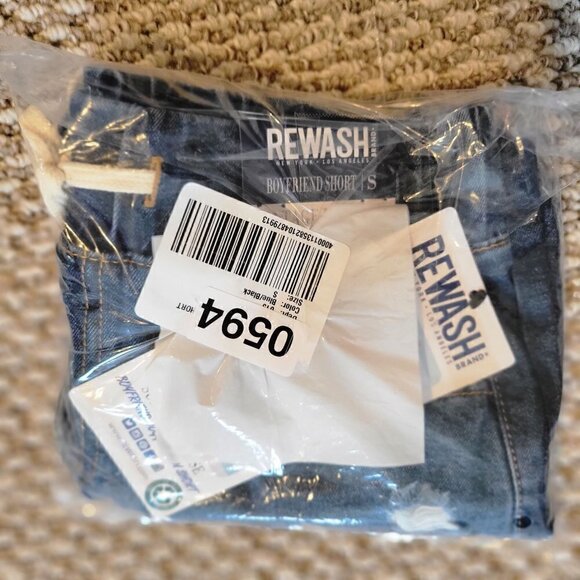 REWASH Juniors Denim Jogger Shorts Blue Size Small - Picture 11 of 12